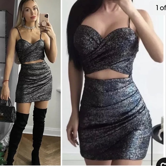 Zara Sparkle Mini Dress - Picture 2 of 10
